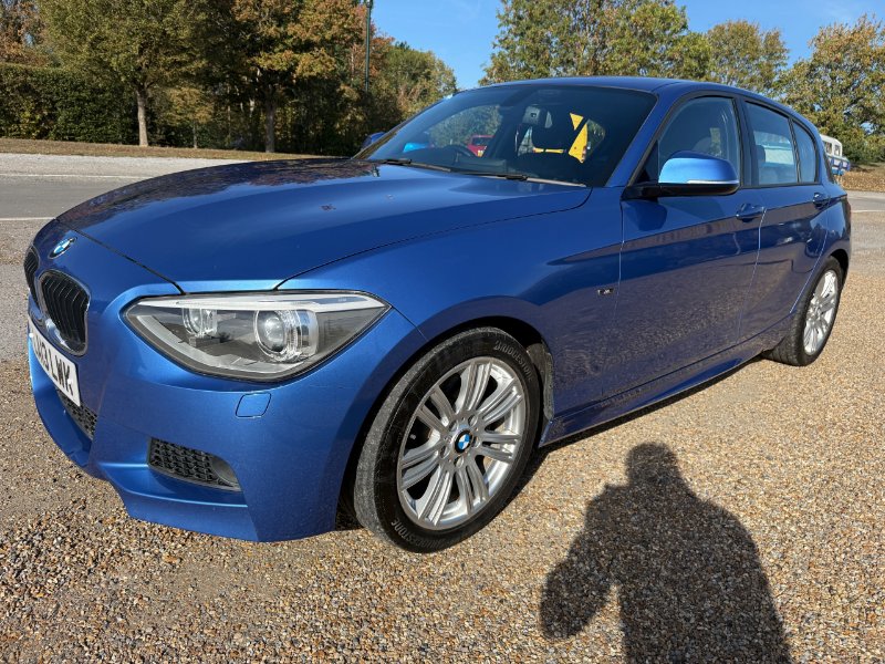 Blue BMW 1 Series 116i M sport 5dr petrol automatic blue fully loaded